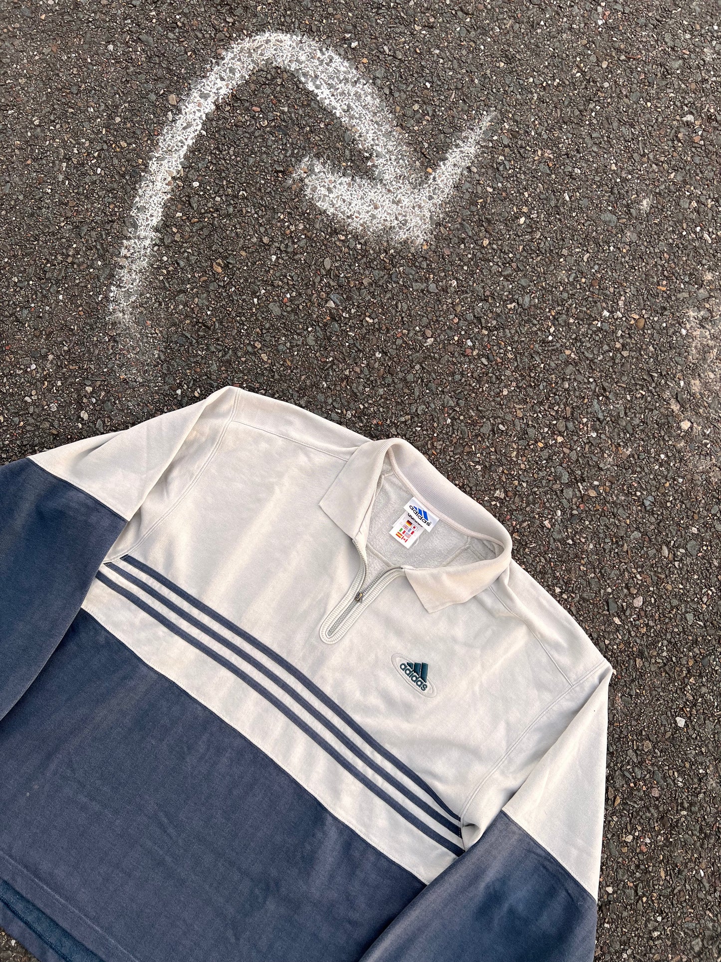 90s Adidas 1/4 Zip Up Multicolor Sweatshirt – Medium