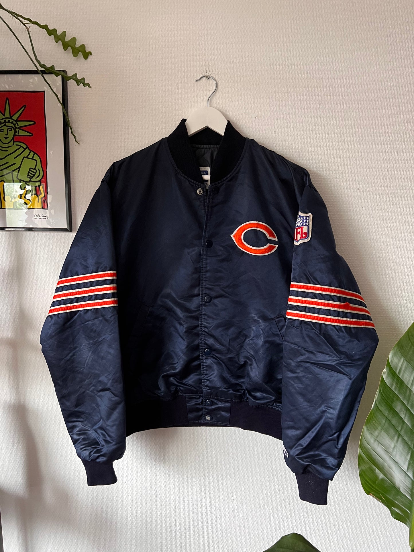 90s Starter NFL Cleveland Cubs Satin Bomber Jacket Navy – Large