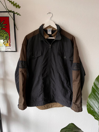 90s Adidas Striped Full Zip Outdoor Track Jacket Anthracite – Medium