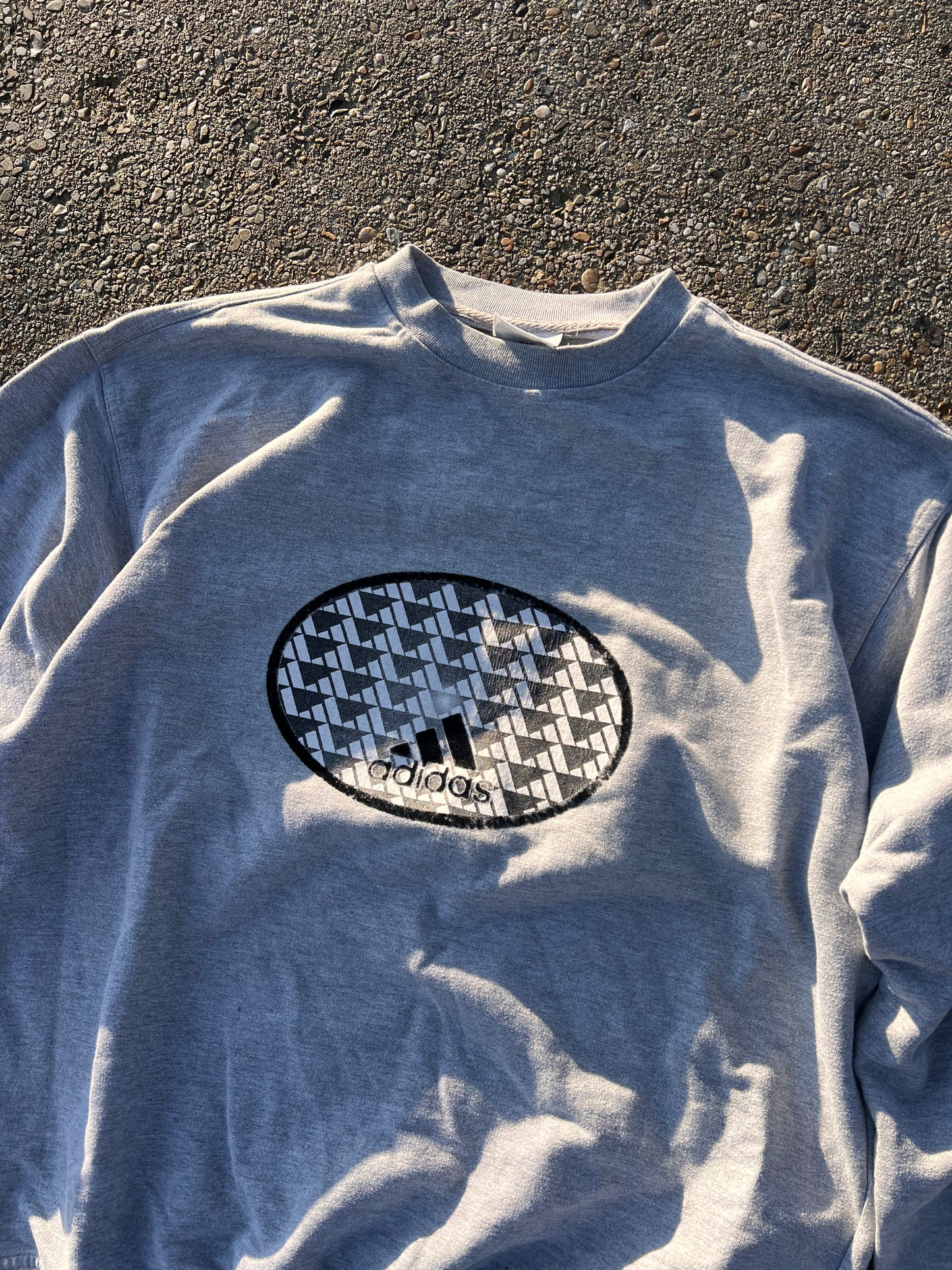 90s Adidas Checkered Big Logo Sweatshirt – Large
