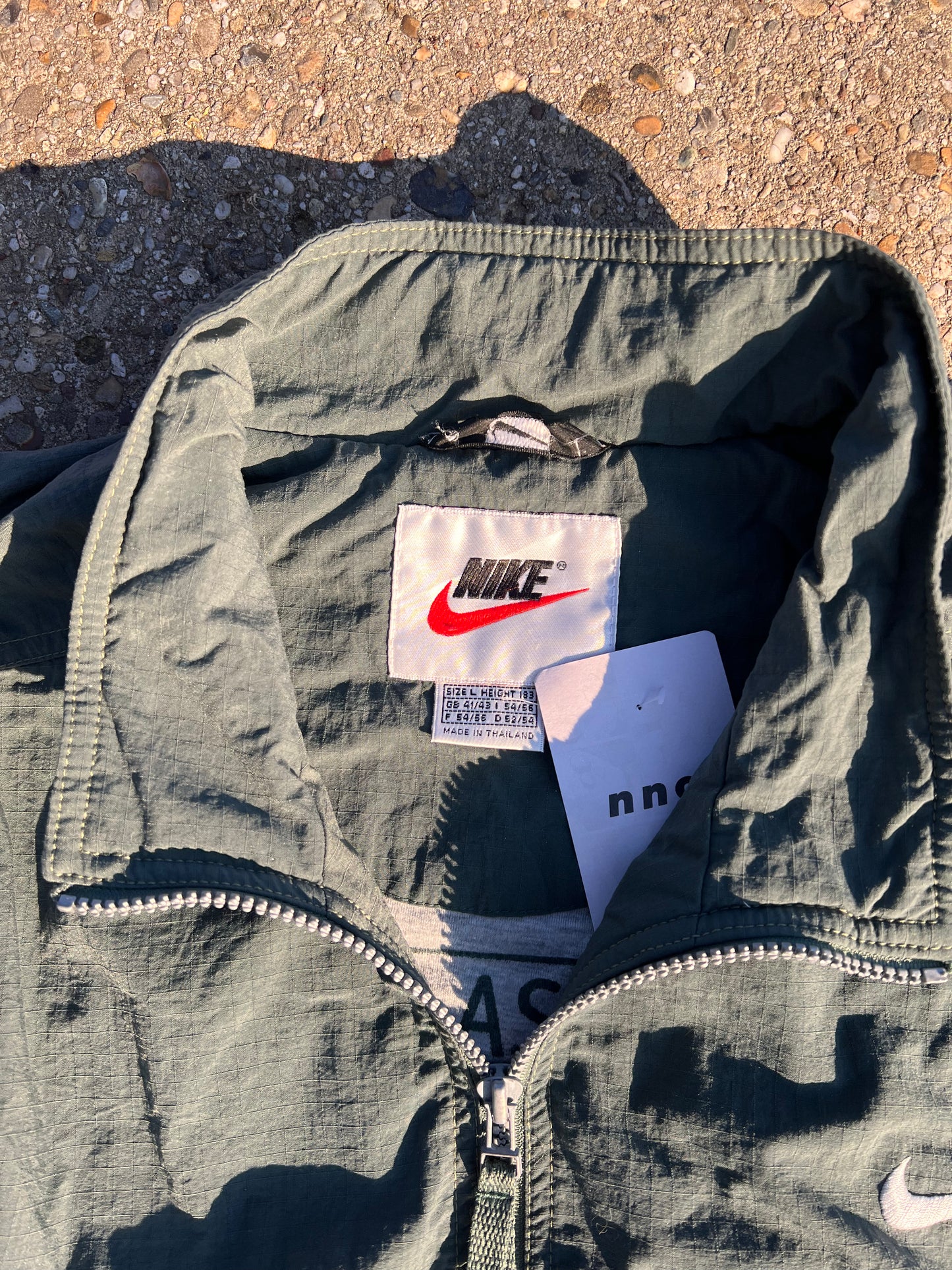 90s Nike Olive Full Zip Army Track Jacket – XXLarge