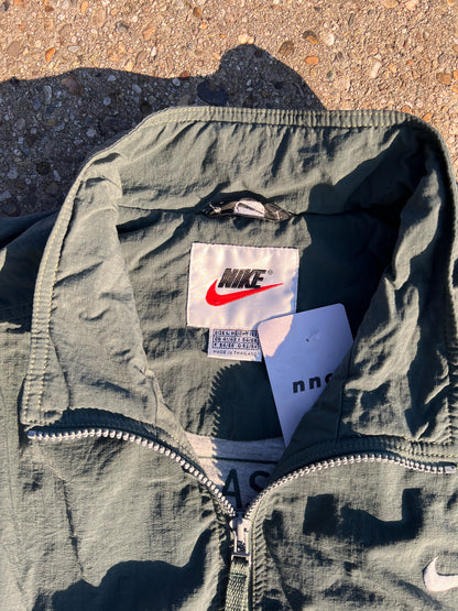 90s Nike Olive Full Zip Army Track Jacket – XXLarge