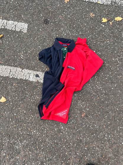 90s Tommy Hilfiger Sailing Split Color Rugby Polo – Large