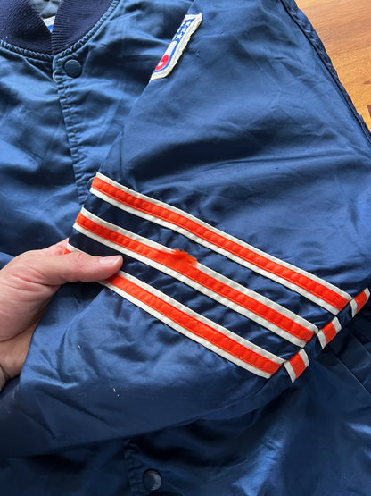 90s Starter NFL Cleveland Cubs Satin Bomber Jacket Navy – Large
