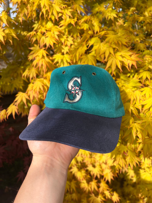 90s Sport Specialties Seattle Mariners MLB Strapback Cap Green – One Size