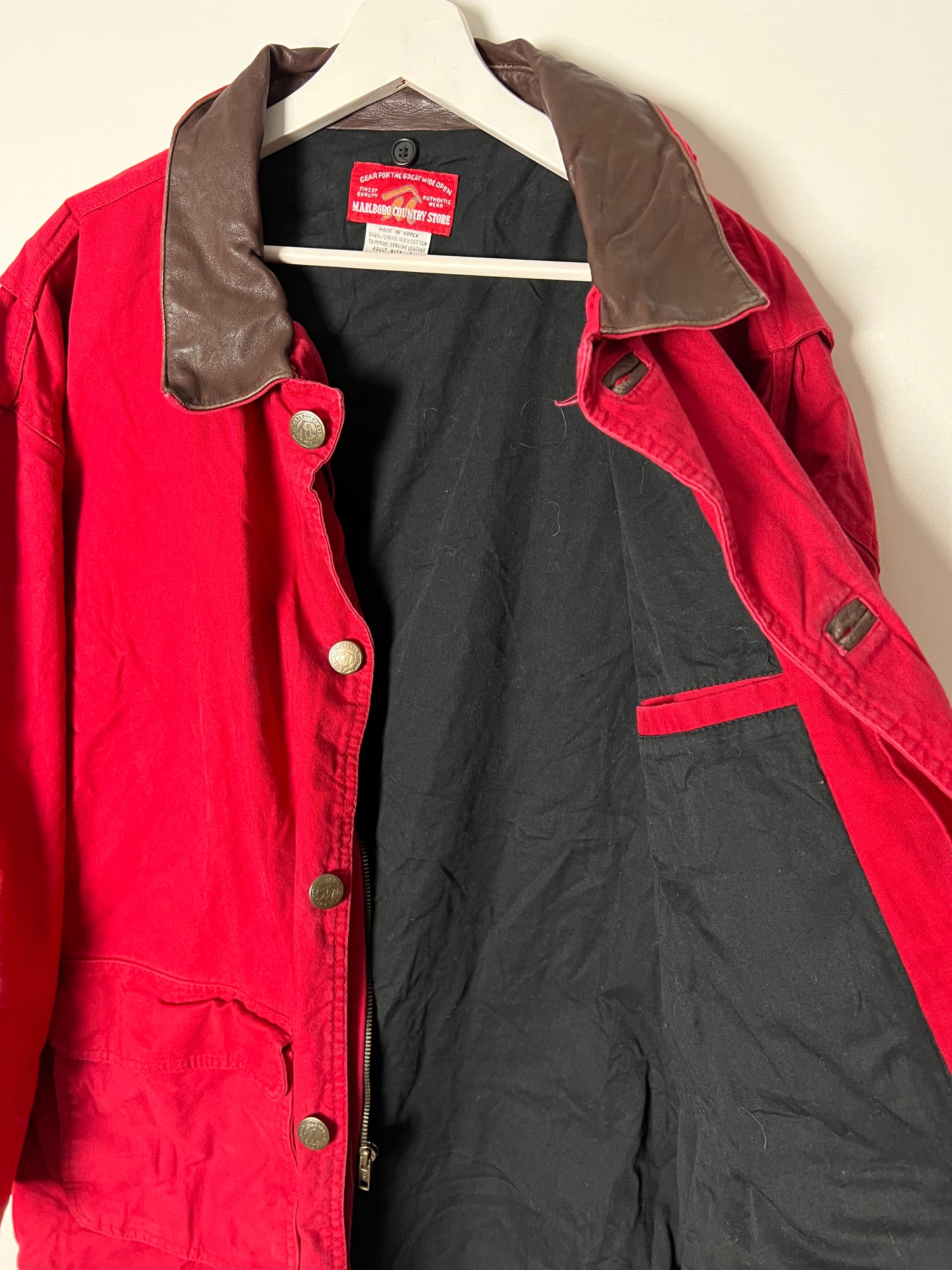 90s Marlboro Country Store Long Lined Cotton Coat – Large