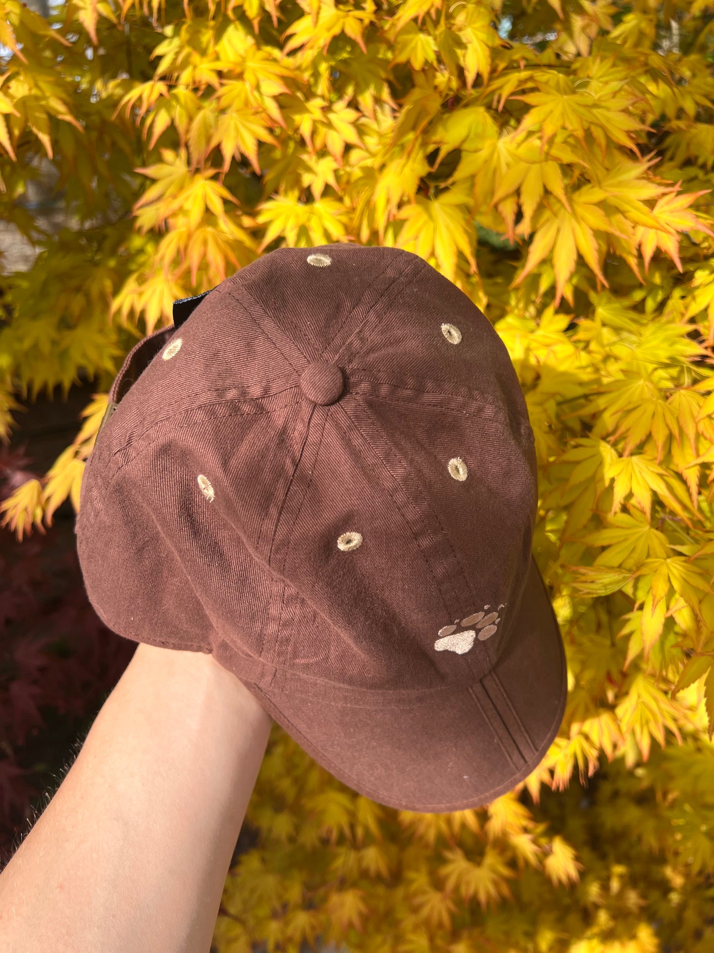 2000s Jack Wolfskin Embroidered Claw Logo Cap Brown – Medium