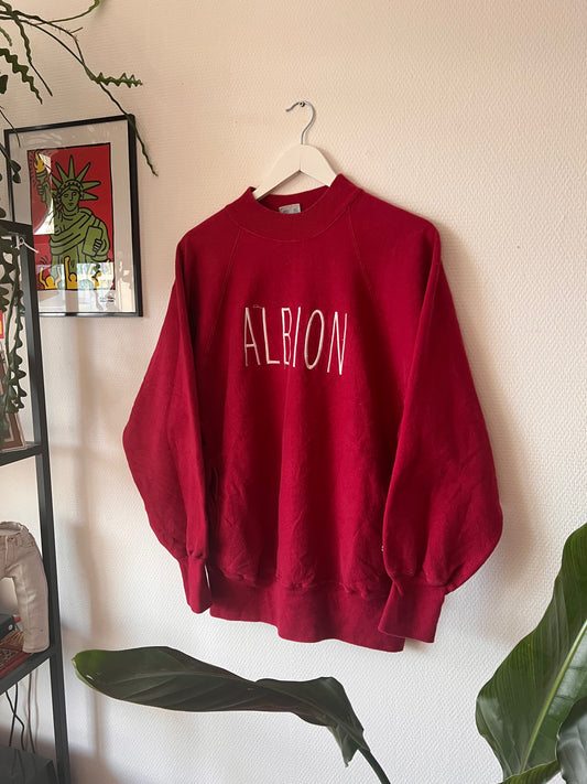 90s Champion Albion Reverse Weave Crewneck Sweatshirt Burgundy – XLarge
