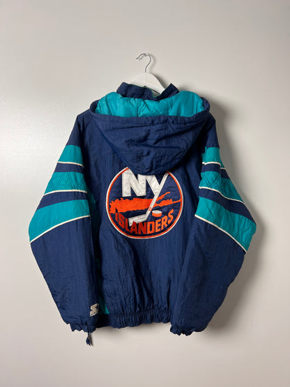 Starter NY Islanders Hooded Puffer Jacket - Large