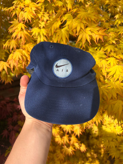 90s Nike Air Circle Logo Strapback Cap Navy – One Size