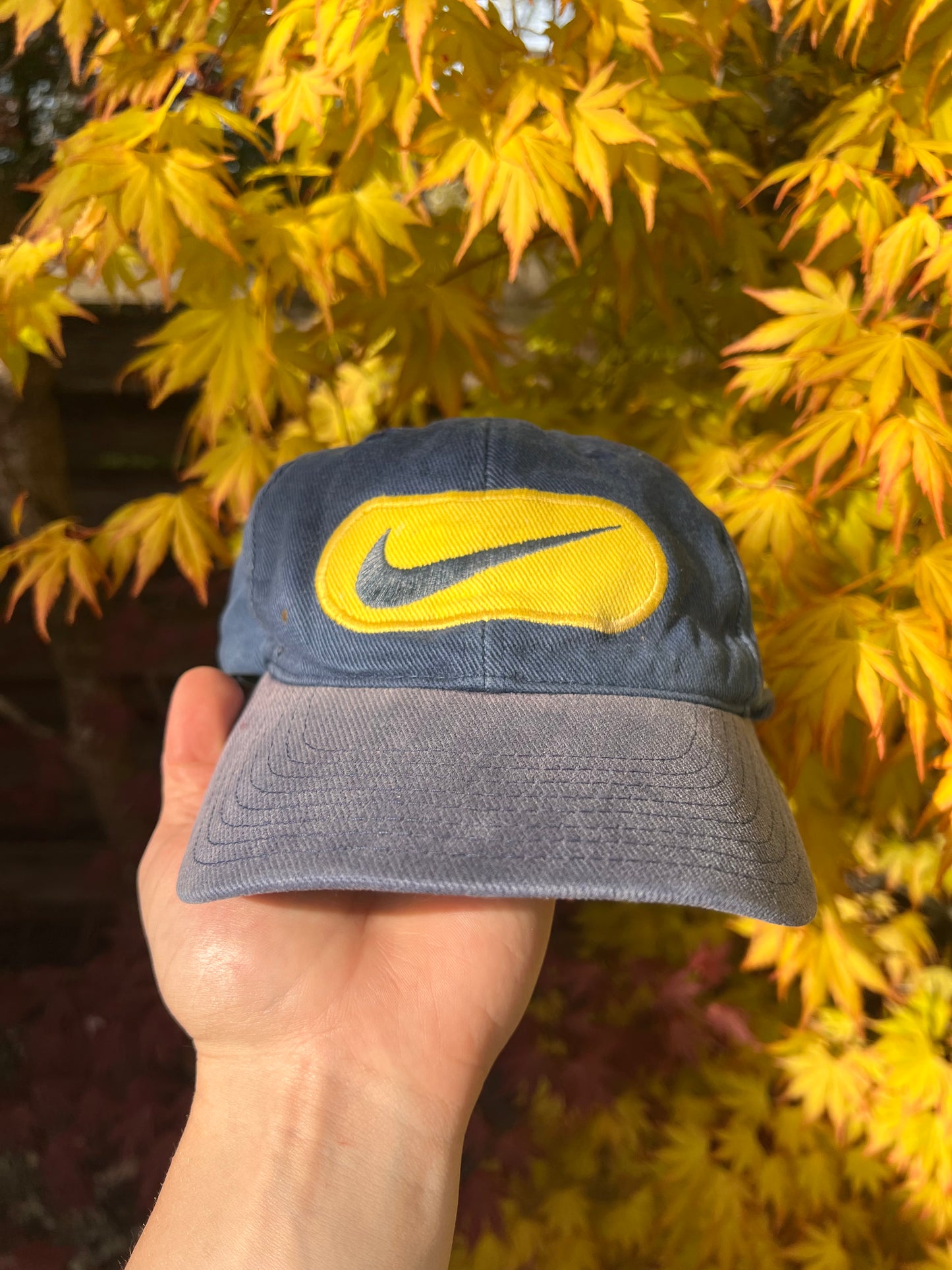 90s Nike Embroidered Michigan Strapback Cap Blue – One Size