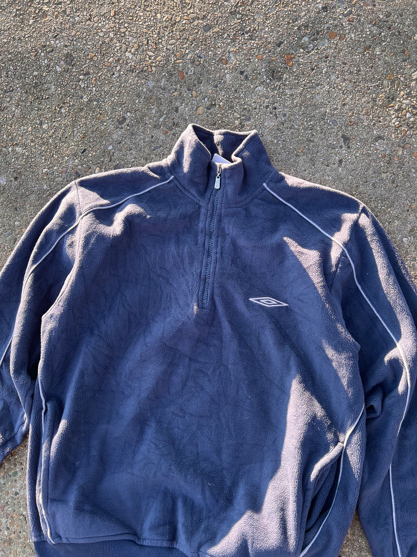 90s Umbro 1/4 Zip Up Classic Striped Fleece – Small