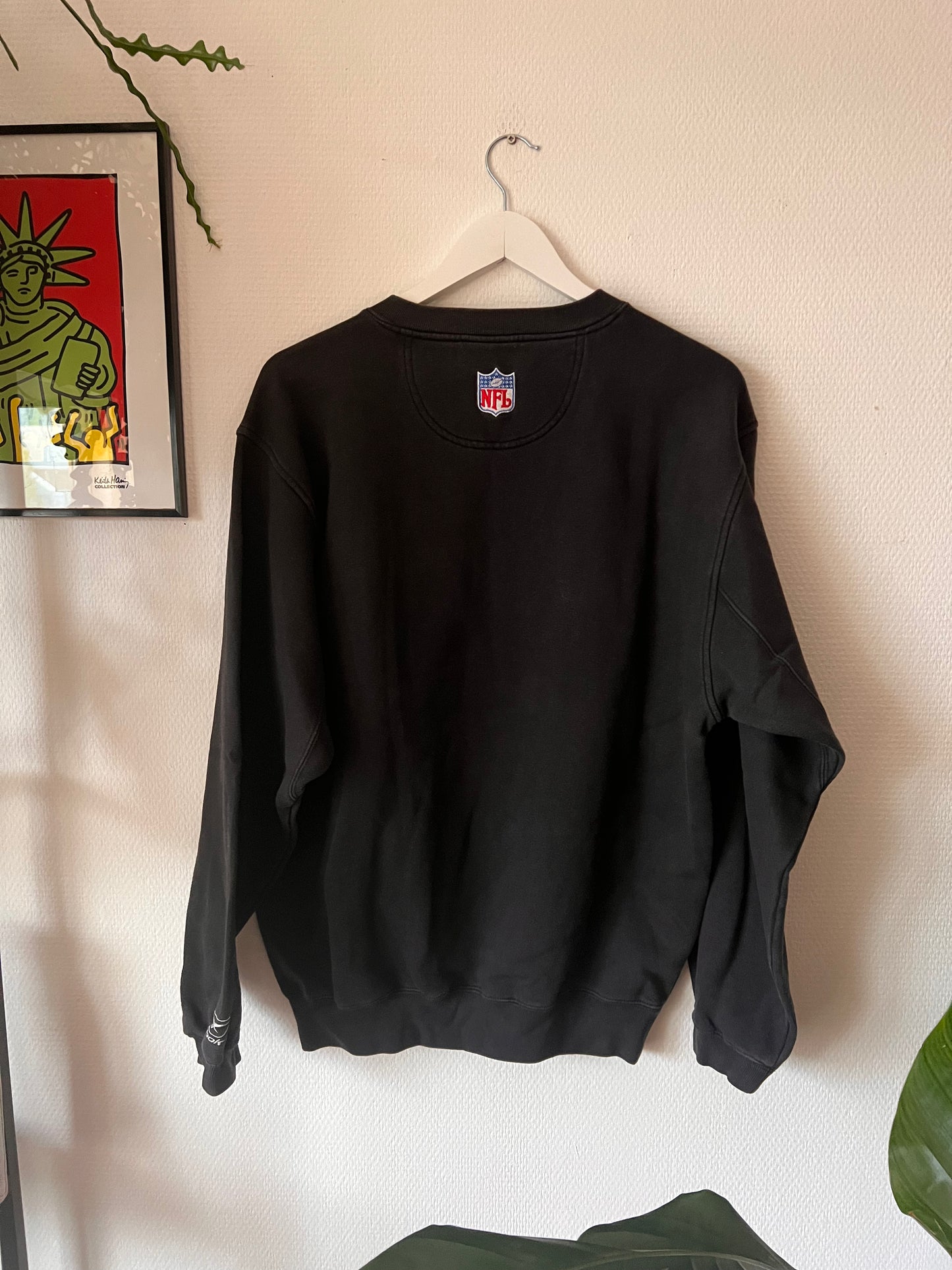 90s Reebok Embroidered NFL Oakland Raiders Crewneck Sweatshirt Black – Large