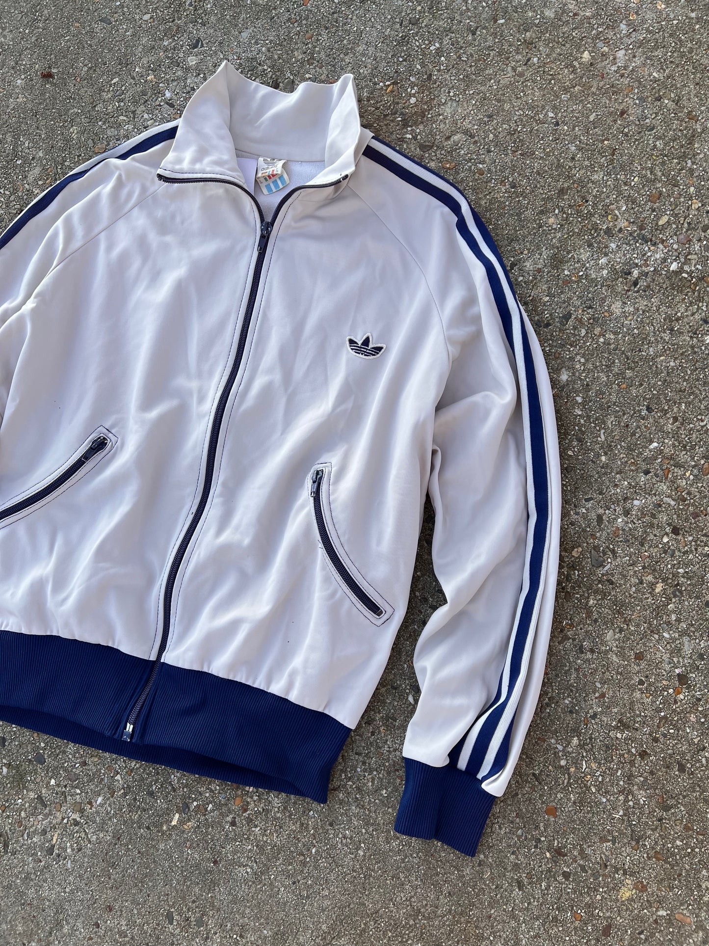 80s Adidas Classic Trefoil Logo Track Jacket – Small