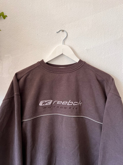 90s Reebok Embroidered Big Logo Crewneck Sweatshirt Dark Grey – Medium