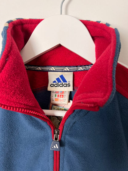 90's Adidas 1/4 Zip Up Multicolor Fleece – Medium