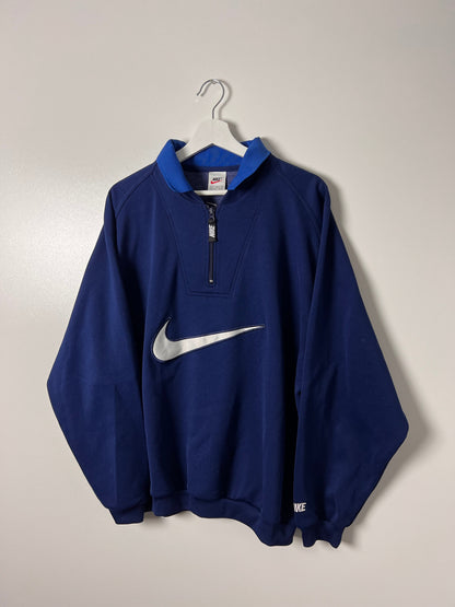 90's Nike Big Check 1/4 Zip Up Sweatshirt – XLarge image
