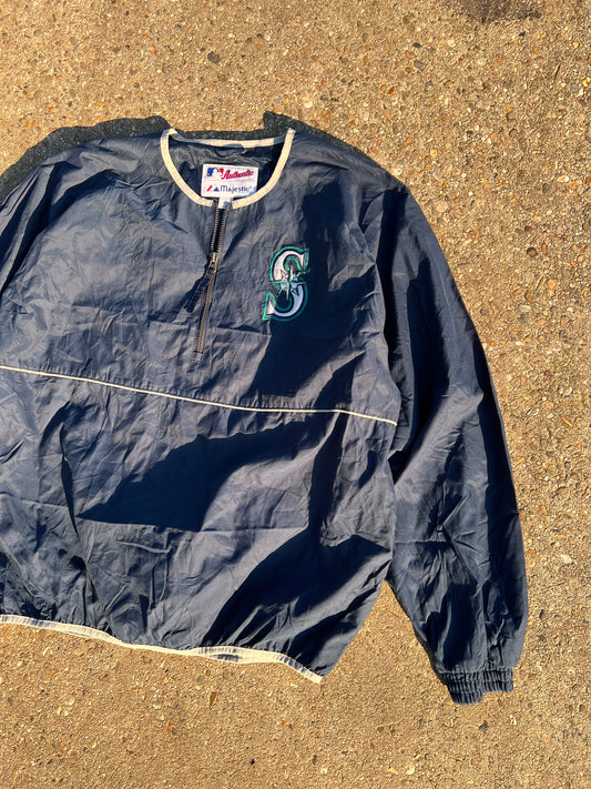 2000s Majestic Seattle Mariners MLB 1/4 Zip Up Anorak Jacket – Large