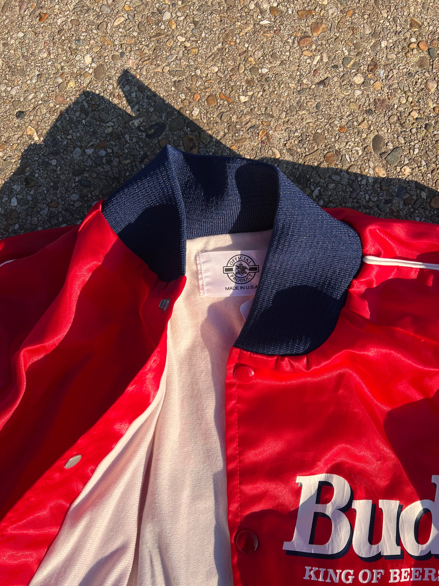 90s Budweiser Light Tag Satin Bomber Jacket – Small