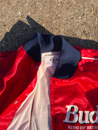 90s Budweiser Light Tag Satin Bomber Jacket – Small
