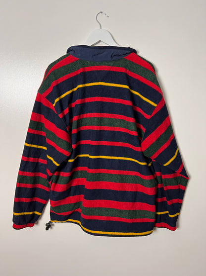 90's Tommy Hilfiger Striped 1/4 Button Fleece – XLarge