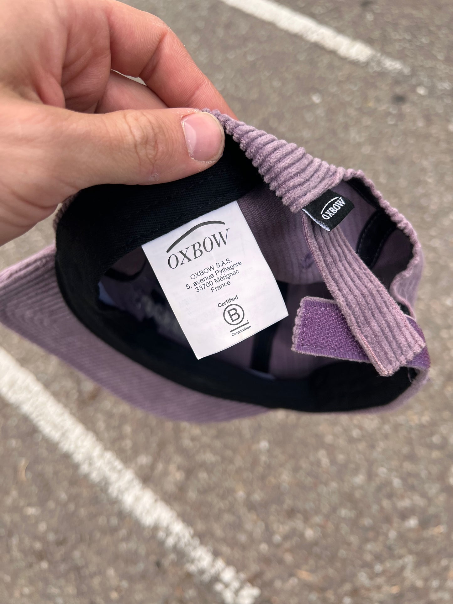 2000s Oxbow Corduroy Embroidered Logo Strapback Cap Purple – One Size