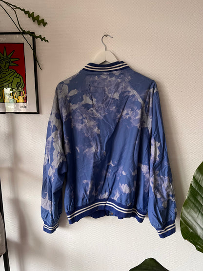 90s Lacoste Cloudy Button Up Baseball Jacket Blue – Large
