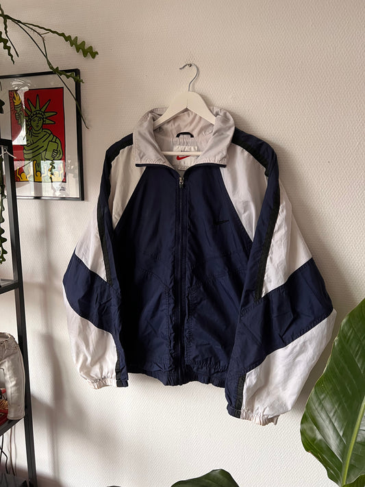90s Nike Multicolor Full Zip Track Jacket Navy – Large