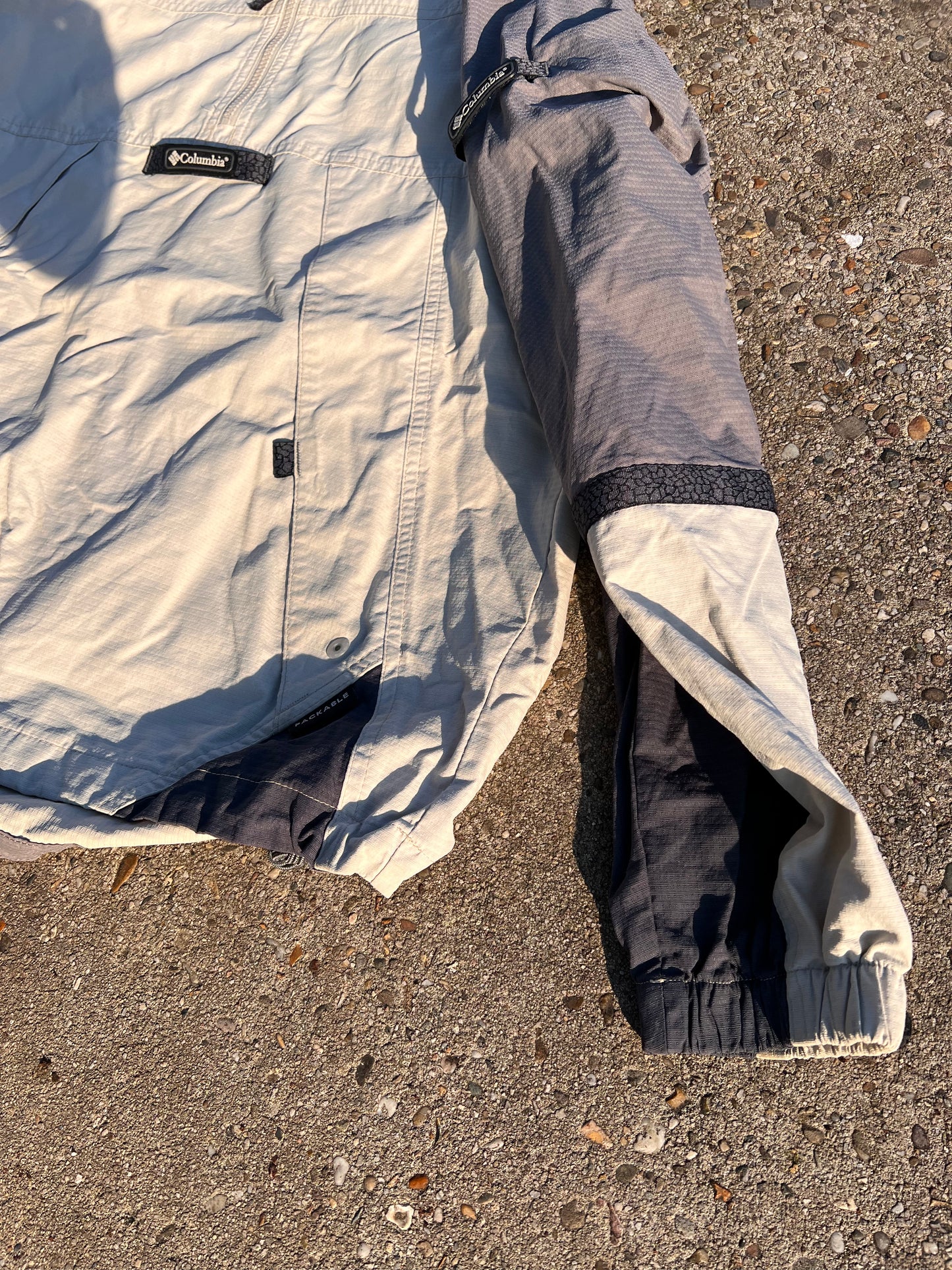 90s Columbia 1/4 Zip Up Hooded Anorak Jacket – Large