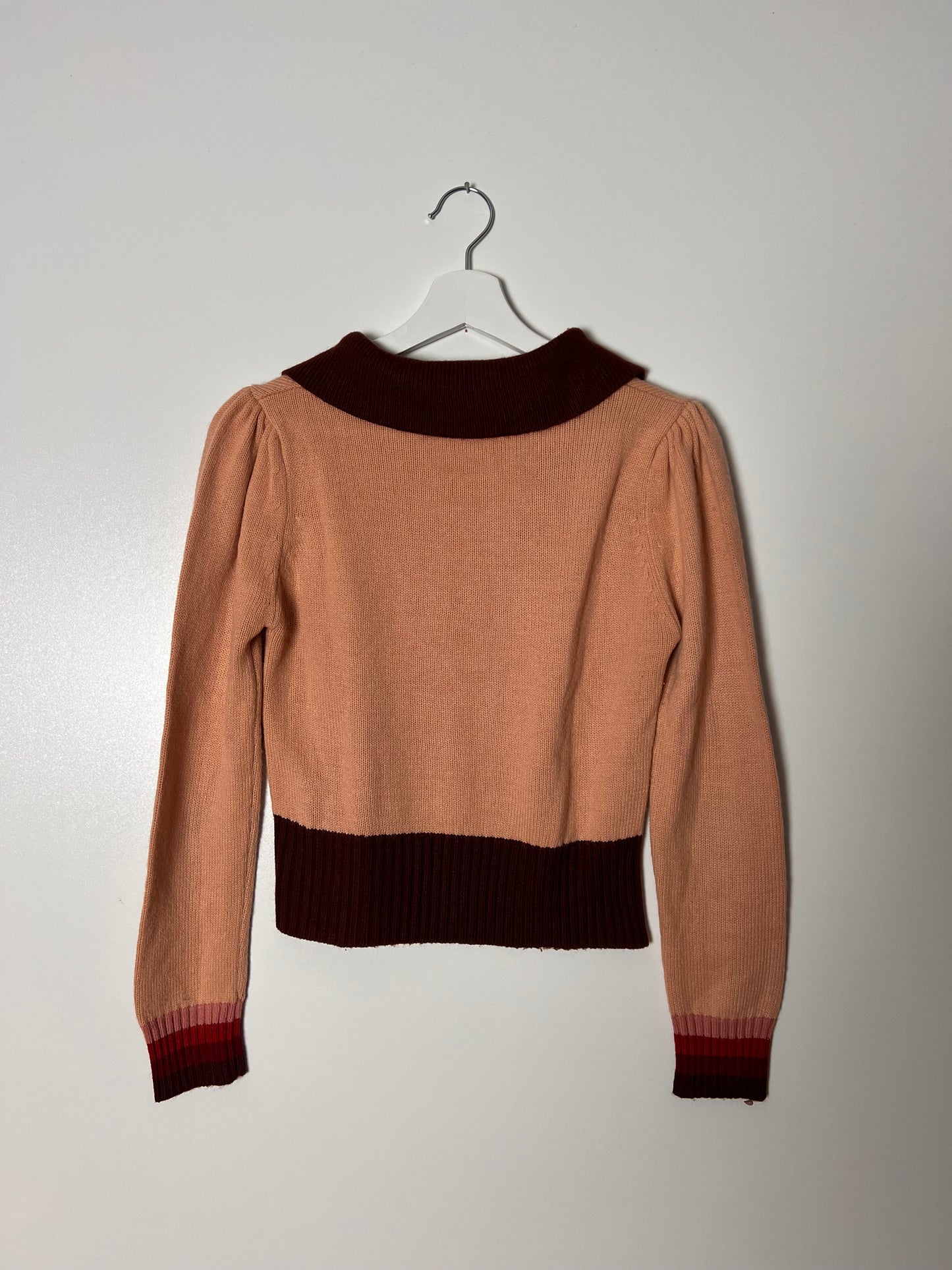 70s Beewear Striped Collar Knitted Sweater – Medium