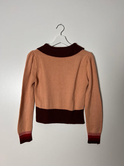 70s Beewear Striped Collar Knitted Sweater – Medium