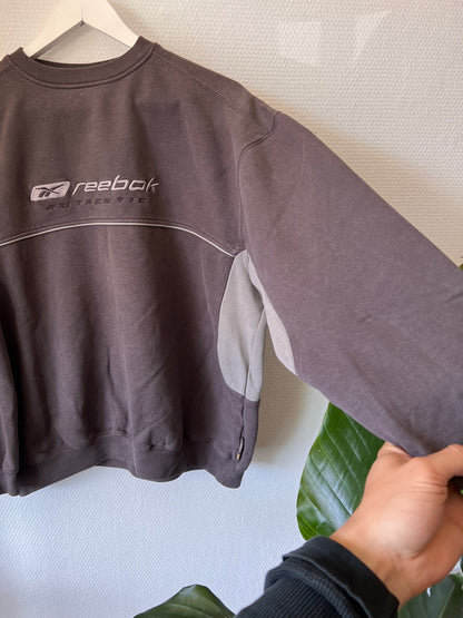 90s Reebok Embroidered Big Logo Crewneck Sweatshirt Dark Grey – Medium