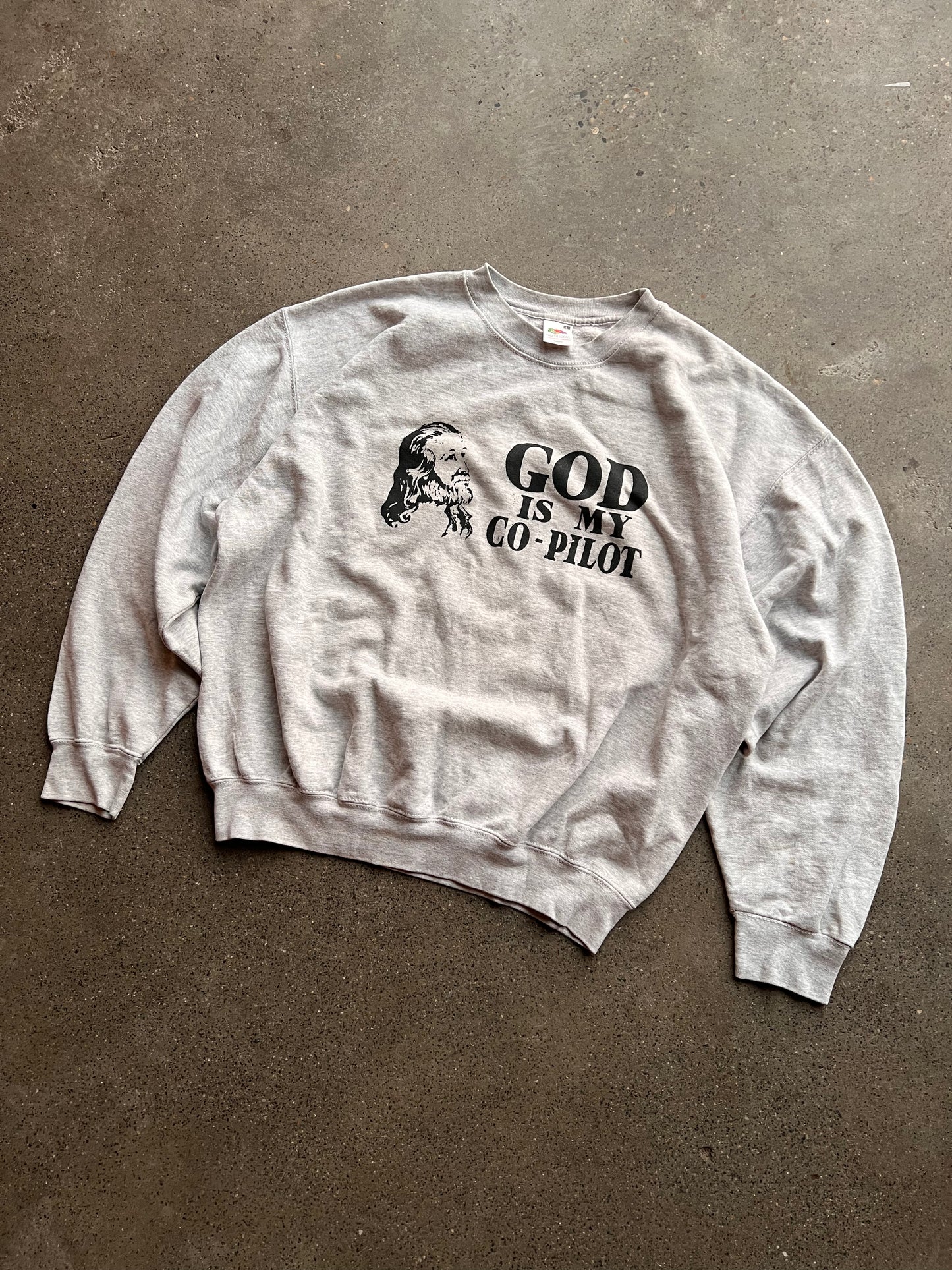 00s God Is My Co-Pilot Religious Sweatshirt – Large