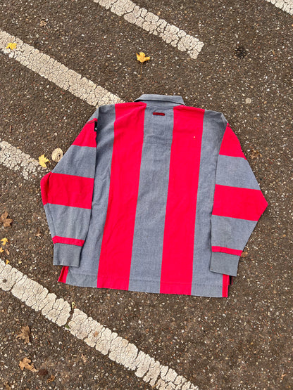 90s Adidas Equipment Longsleeve Striped Rugby Polo – XLarge