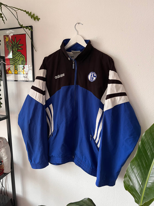 90s Adidas Bundesliga Schalke Full Zip Track Jacket Blue – Large