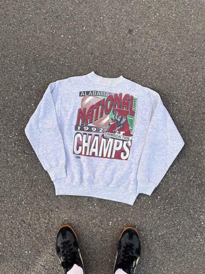 90's Salem Sportswear 1992 Alabama Champs Sweatshirt – Large