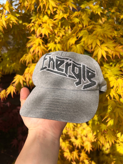 2000s Energie Embroidered Spellout Snapback Cap Grey – One Size