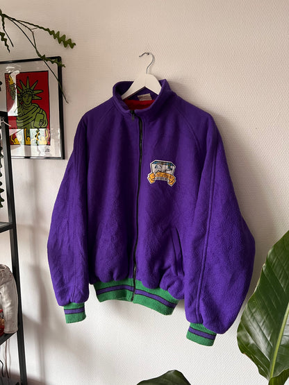 80s Adidas Ligne Polaire Wild Surf Skiing Fleece Jacket Purple – Medium
