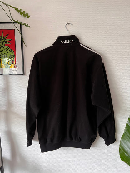 90s Adidas Velour Full Zip Track Jacket Black – Medium