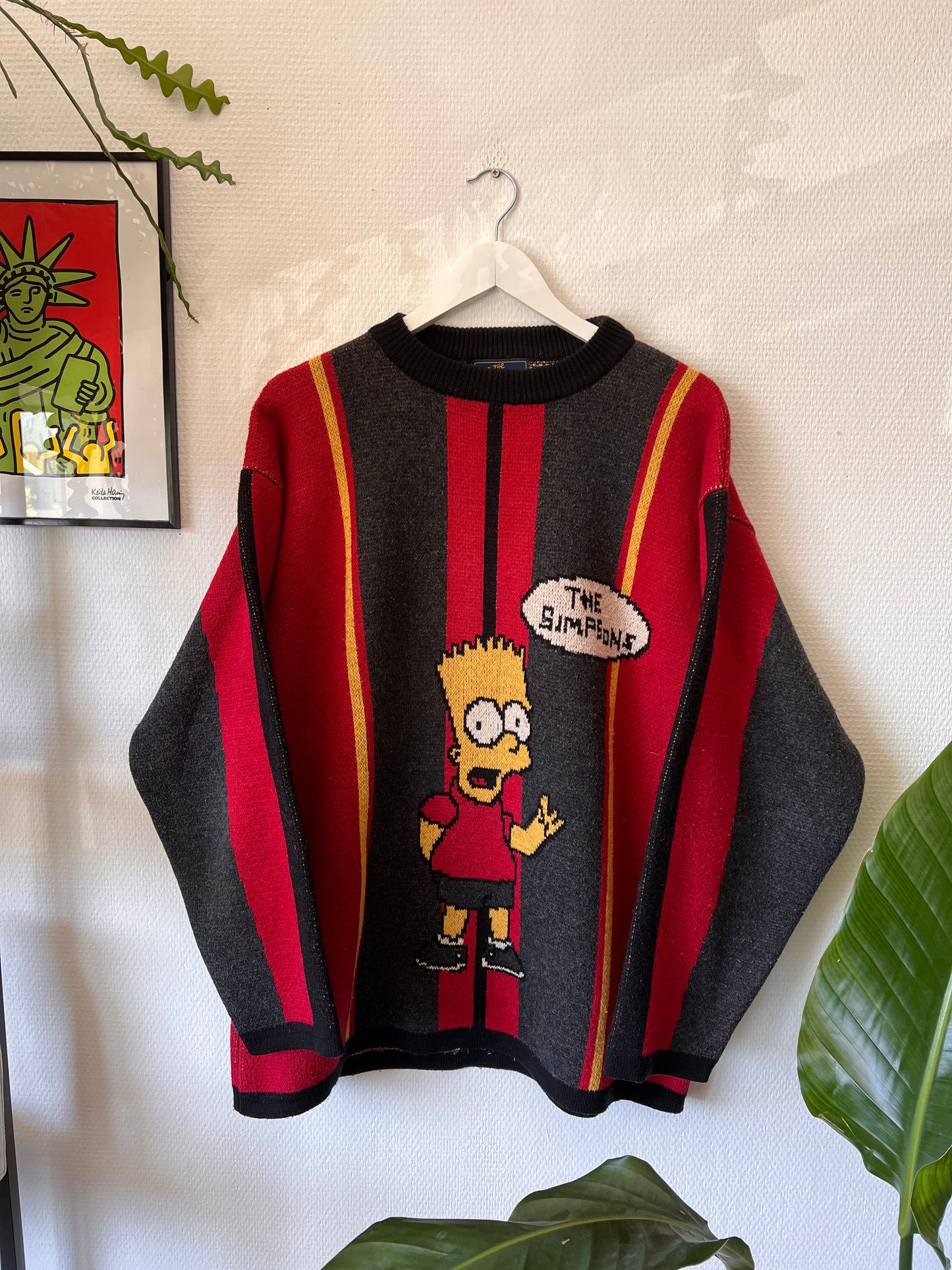 90s The Simpsons Bart Simpson Knitted Crewneck Multicolor – Large