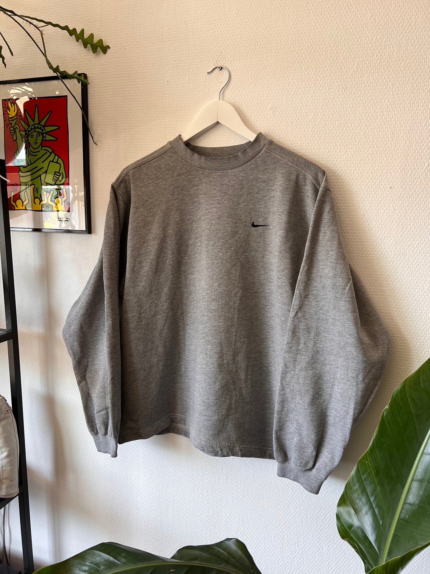 90s Nike Mini Swoosh Essential Sweatshirt Grey – XSmall