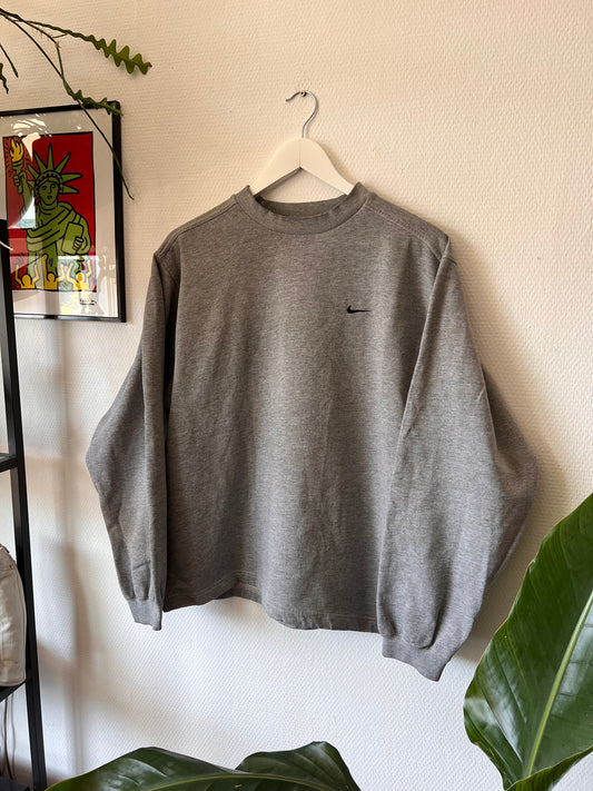 90s Nike Mini Swoosh Essential Sweatshirt Grey – XSmall