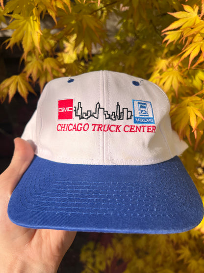 90s Volvo Embroidered Chicago Truck Strapback Cap White – One Size