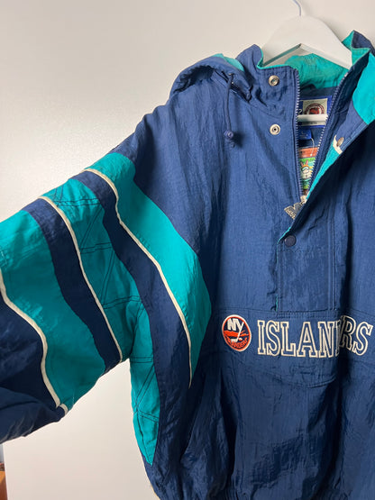 Starter NY Islanders Hooded Puffer Jacket - Large