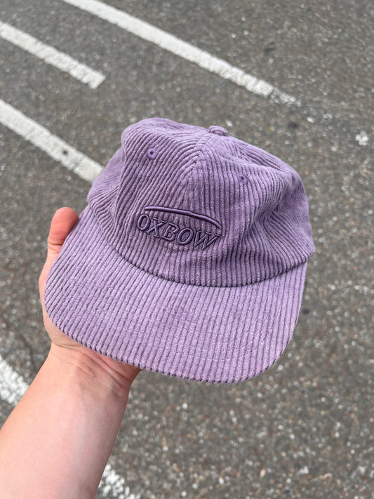 2000s Oxbow Corduroy Embroidered Logo Strapback Cap Purple – One Size