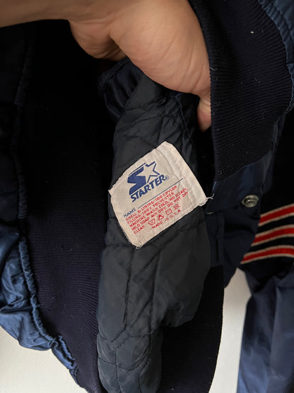 90s Starter NFL Cleveland Cubs Satin Bomber Jacket Navy – Large