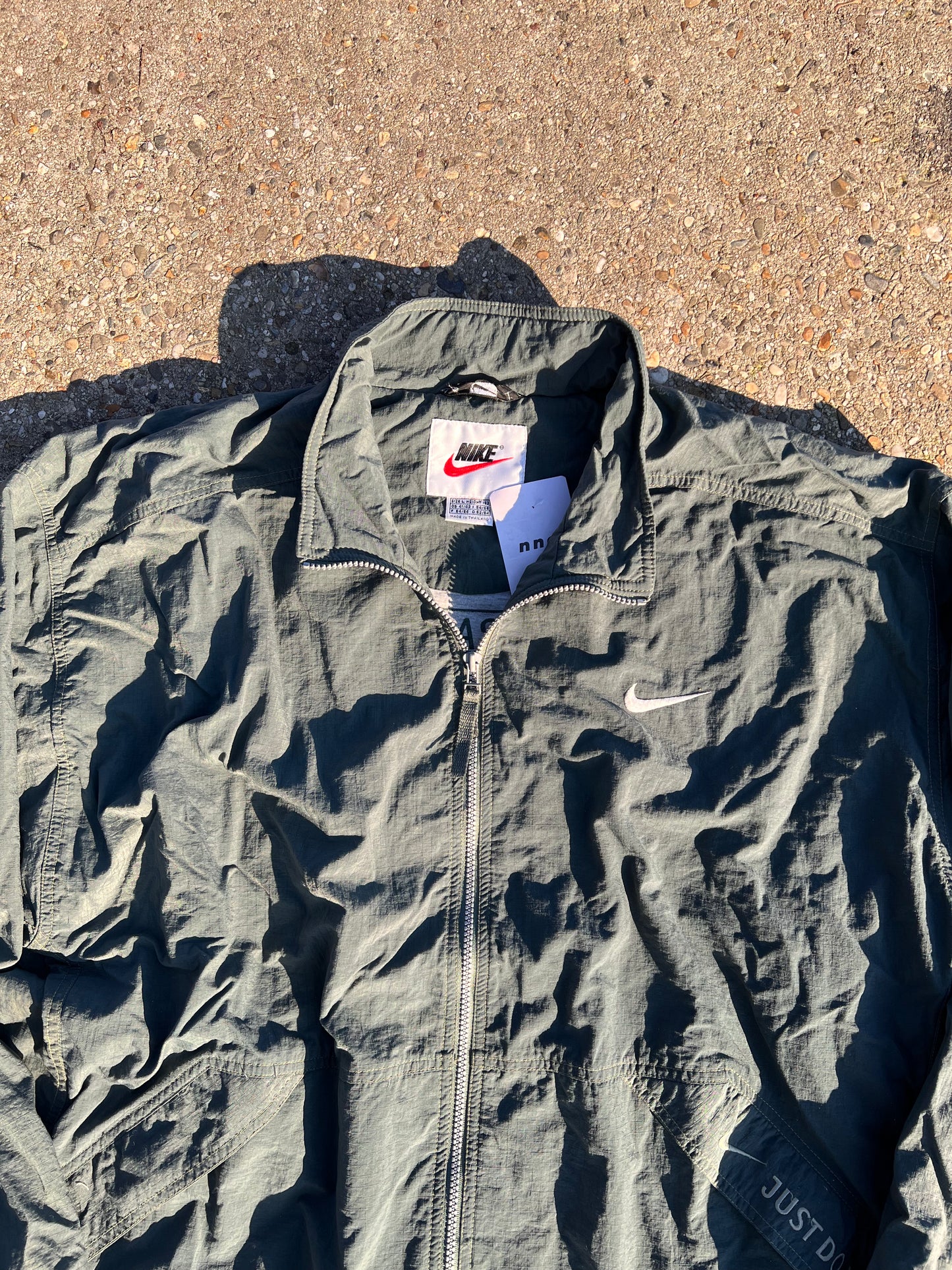 90s Nike Olive Full Zip Army Track Jacket – XXLarge