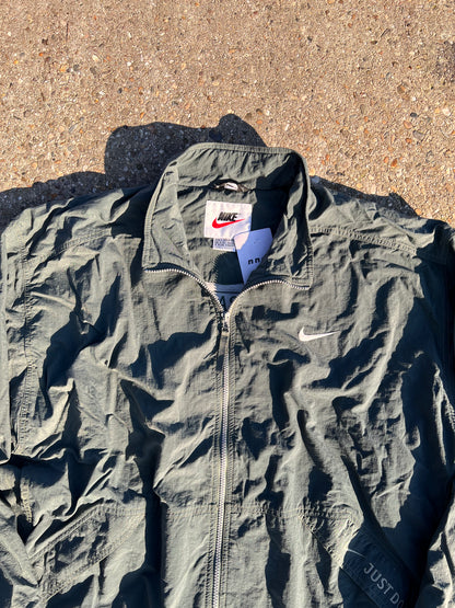 90s Nike Olive Full Zip Army Track Jacket – XXLarge