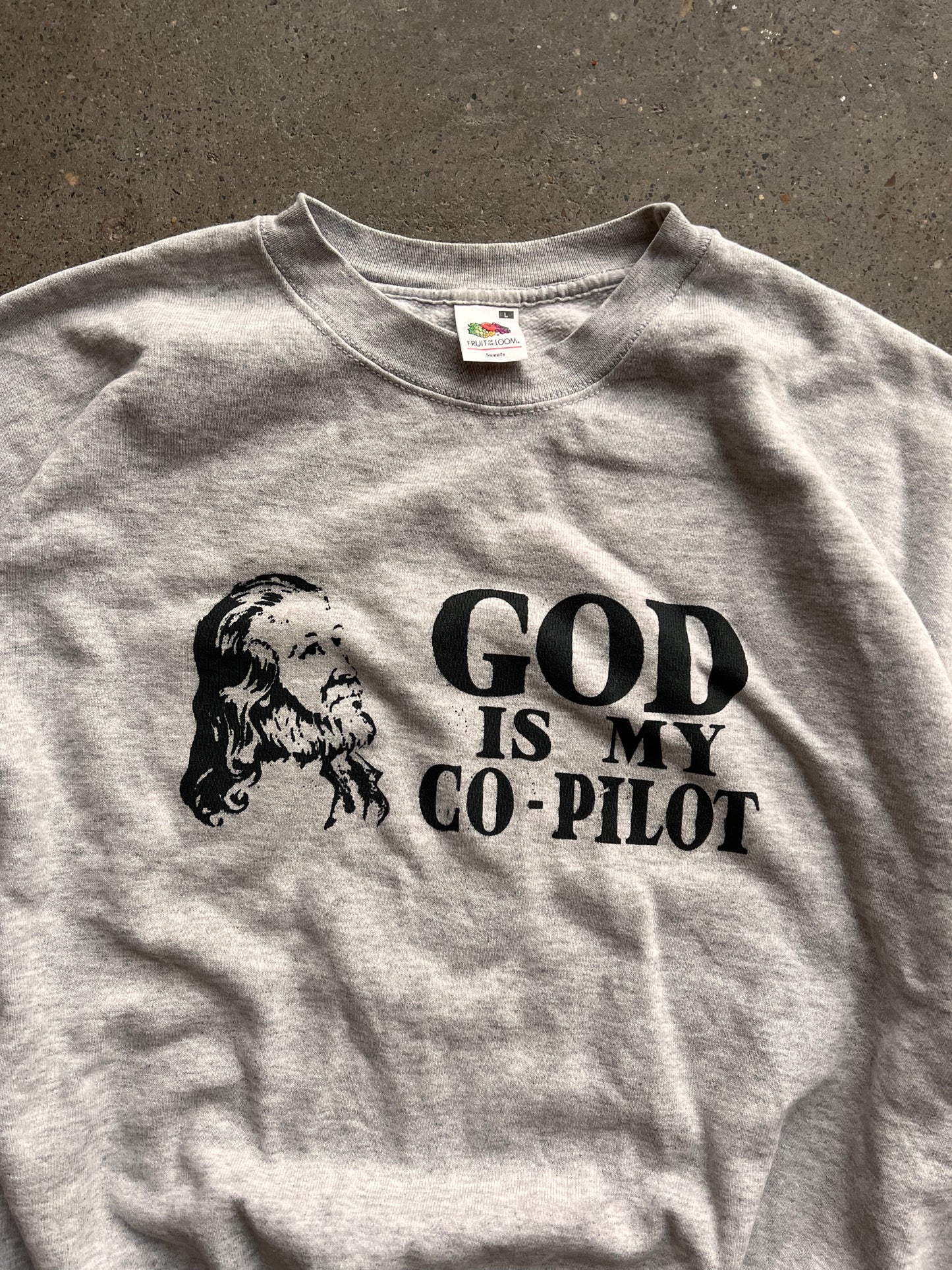 00s God Is My Co-Pilot Religious Sweatshirt – Large
