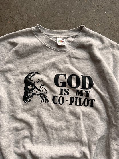 00s God Is My Co-Pilot Religious Sweatshirt – Large